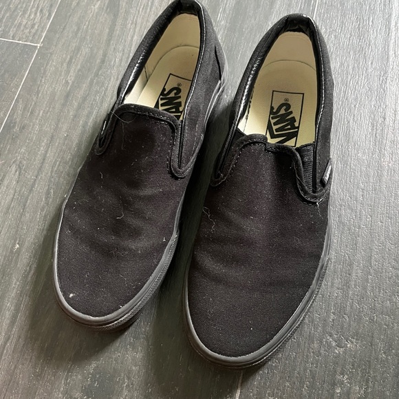 Vans Classic Black Canvas Slip-Ons - Picture 3 of 7